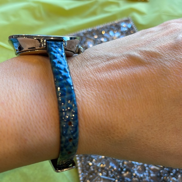 Betsey Johnson Women’s Blue Leather Watch | Thin Strap *Needs Battery - Picture 4 of 7